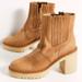 Free People Shoes | Free People James Chelsea Heeled Boots In Tan Leather | Color: Cream/Tan | Size: 6
