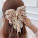 Anthropologie Accessories | Delicate Floral Pearl Detail Bow Clip | Color: Pink/White | Size: Os