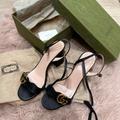 Gucci Shoes | Gg Quarter Strap Sandal | Color: Black/Gold | Size: 8.5