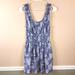 American Eagle Outfitters Dresses | American Eagle Women’s Floral Print Faded Brushed Blue White Tank Mini Dress | Color: Blue/White | Size: M