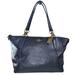 Coach Bags | Coach 'Ava' Navy Blue Crossgrain Leather Tote Bag W/Dustbag | Color: Blue/Gold | Size: 12" L X 9" H X 5" D