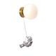 Creative Children's Room Wall Lights Cartoon Glass Planet/Milk White Ball Lampshade Wall Sconces All Copper Led Wall Lamp Hanging Wire Length Adjustable Bedroom Living Room Study Wall Lighting Fix