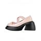 Women's Platform Marie Jane Shoes Pink Mid Heels Fashion Sandals Loafer Summer Thick Pumps Casual Chunky Women Lolita Shoes, pink, 8 UK