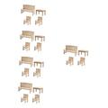 Kisangel 20 Pcs Garden Seat Mini Garden Decorative Bench Dollhouse Couch Sofa Table and Chairs Mini House Bench Coffee Table for Garden Bench Mini Toy Mini Bench Furniture Wooden Miniature