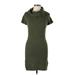 iDOLL Casual Dress - Sweater Dress: Green Solid Dresses - Women's Size Large