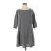 Lane Bryant Outlet Casual Dress - Mini Crew Neck 3/4 sleeves: Gray Marled Dresses - Women's Size 14 Plus