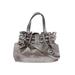 MICHAEL Michael Kors Leather Satchel: Metallic Gray Print Bags