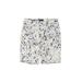 NYDJ Denim Shorts: Ivory Print Mid-Length Bottoms - Women's Size 4 Petite - Medium Wash