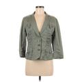 White House Black Market Jacket: Short Green Print Jackets & Outerwear - Women's Size 6