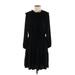 Ann Taylor Casual Dress Mock 3/4 sleeves: Black Print Dresses - Women's Size Medium