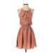 Casual Dress - Mini: Tan Print Dresses - Women's Size 36