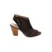 Paul Green Heels: Brown Solid Shoes - Women's Size 5 1/2 - Open Toe