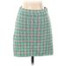 Zara Casual Skirt: Green Houndstooth Bottoms - Women's Size Small