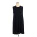 Daily Ritual Casual Dress - Shift High Neck Sleeveless: Black Print Dresses - Women's Size X-Large