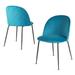 Set of 2 Modern Velvet Upholstered Dining Chair with Metal Legs - 19.5" x 21" x 31"