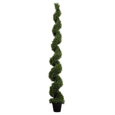 9' UV Resistant Rosemary Spiral Topiary Tree (Indoor/Outdoor) - Green