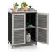 Patio Storage Cabinet Garden Potting Bench Table with Metal Top - 26" x 18.5" x 40"