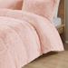 Pink Blush Soft Sherpa Faux Comforter Set with Shams