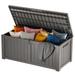 120 Gallon Deck Box, Large Outdoor Storage Box with Stainless Steel Rods, Garden Tools, Padlock Lock Included