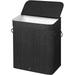 Black Bamboo Wood 26-Gal Laundry Hamper Basket with Removable Washable Cotton Bag - 20.5"L x 12.7"W x 24"H (52.2 x 32.2 x61cm)