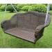 Brown Resin Wicker Porch Swing with 4-ft Hanging Chain - 53L x 23W x 28H in.