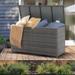 Outdoor Wicker Storage Box, Garden Deck Bin with Aluminum Frame, Patio Cushion Storage, 120 Gallon