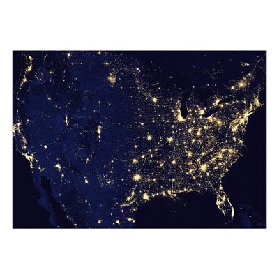 Peel & Stick Space Wall Mural - United States From Space - Removable Wallpaper