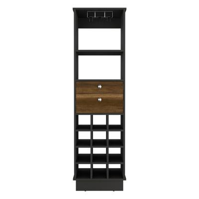 Bar Cabinet Bureck, Living Room, Black / Walnut，High quality and durable
