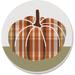 Plaid Pumpkin 4 Pack Absorbent Stone Coaster with Protective Cork Backing Made in The USA 4" Round, Colorful, Easily Wipes Clean