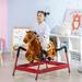Qaba Kids Spring Rocking Horse, Ride on Horse for Toddlers, Age 5-12 Years