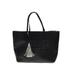 Victoria's Secret Leather Tote Bag: Black Solid Bags