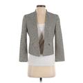 Ann Taylor Jacket: Short Gray Print Jackets & Outerwear - Women's Size 0 Petite