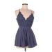 Lulus Casual Dress - A-Line V Neck Sleeveless: Blue Solid Dresses - Women's Size Medium