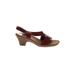Aerosoles Heels: Burgundy Print Shoes - Women's Size 9 - Open Toe