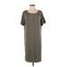 Sonnet James Casual Dress - Shift Scoop Neck Short sleeves: Gray Print Dresses - Women's Size Small