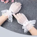 Gants courts en dentelle pour femmes mitaines transparentes moufles transparentes moufles