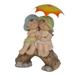 Alpine 20"H Boy & Girl w/ Umbrella Garden Statue | 20 H x 16 W x 8 D in | Wayfair QWR1370