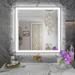 Dyconn Faucet Metal Rectangle LED Wall Mirror Metal in White | 36 H x 84 W x 2 D in | Wayfair M22AT8432T