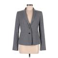 Ann Taylor Blazer Jacket: Below Hip Gray Print Jackets & Outerwear - Women's Size 6