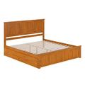 AFI Furnishings Nantucket King Solid Wood Platform Bed w/ Footboard & Twin XL Trundle in Walnut Wood in Brown | 50 H x 79.92 W x 83.46 D in | Wayfair