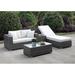 Ivy Bronx Shearin Love Seat End Outdoor Table & Coffee Table, Wicker in White | 33 H x 88 W x 35 D in | Wayfair 8096D3F4697644C9BA6FAA6FBE0C6244