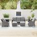 Red Barrel Studio® Kotrina 5 - Person Outdoor Seating Group w/ Cushions Metal in Gray | 30.3 H x 72.1 W x 33.5 D in | Wayfair