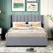 Latitude Run® Bed w/ 4 Drawers Upholstered/Velvet in Gray | 43.5 H x 58.25 W x 79.75 D in | Wayfair 1BA35B9540DC4586A24411DDCAACE6F6