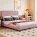 Ebern Designs Tiso Upholstered Platform Bed Upholstered in Pink | 43.5 H x 64 W x 84.8 D in | Wayfair C59592BF32444AB2B4470F70D31E868C