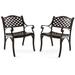 Charlton Home® Deonka Patio Dining Armchair in Brown | 32 H x 22 W x 23.5 D in | Wayfair 8FF798CC056B4CD3B4D4FE0DFF5B0E20