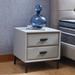 Ivy Bronx Lailoken Nightstand Wood/Upholstered in Gray | 18.5 H x 17.7 W x 17.7 D in | Wayfair C45A6D68678044518F31928C26254189