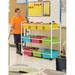 Copernicus Double Sided 9 Compartment Teaching Cart w/ Bins Metal in Pink/Blue/Yellow | 36.5 H x 40.5 W x 15.75 D in | Wayfair BB005-DTP