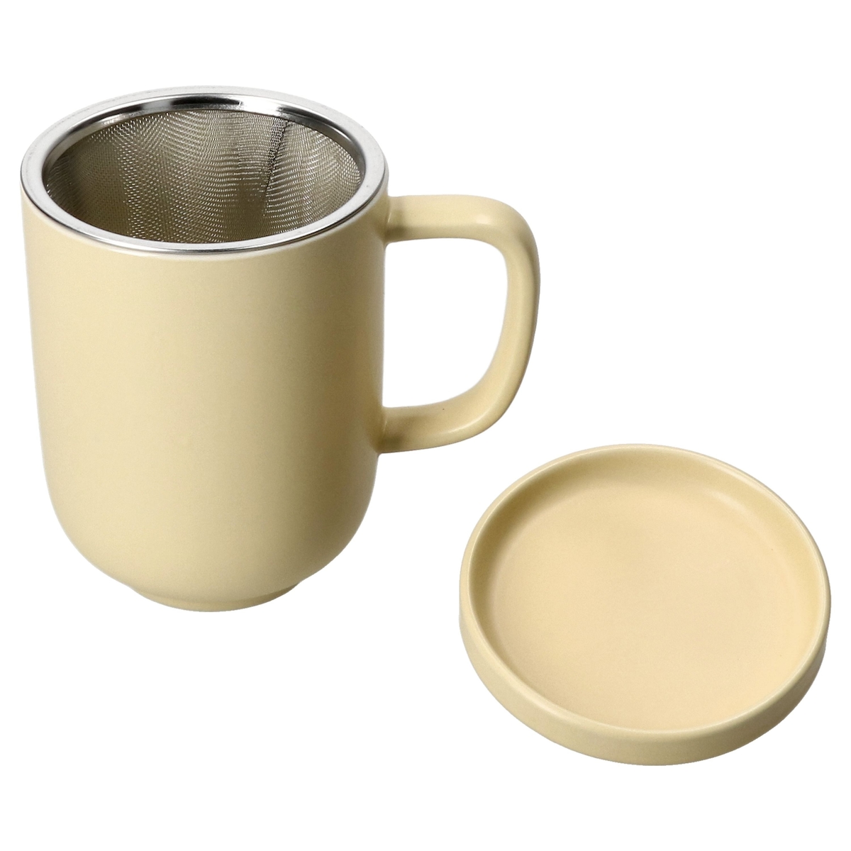 Jasper Vanille Teebecher mit Deckel & Sieb aus Steingut - 406917 Image