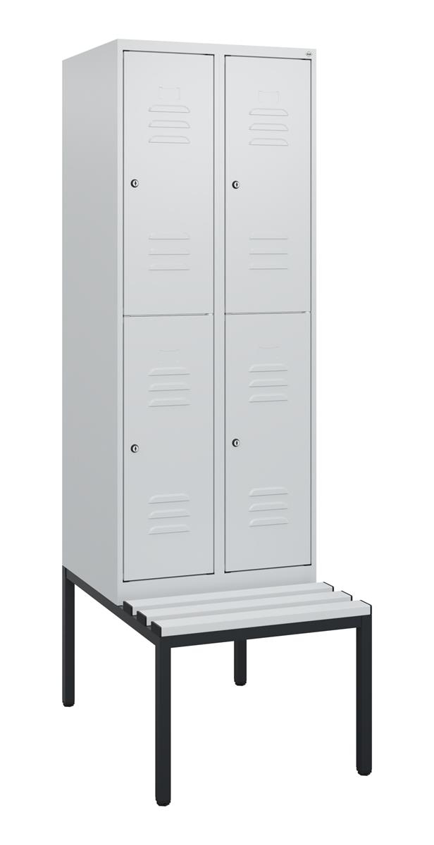 C+P Doppelstock-Spind Classic PLUS, Bank, 2 Abteile, 1950x600x815mm, 7035/7035 Image