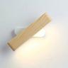 Wandleuchte led Wandlampe Innen Holz Wandbeleuchtung 360° Drehbare Wandlicht für Wohnzimmer